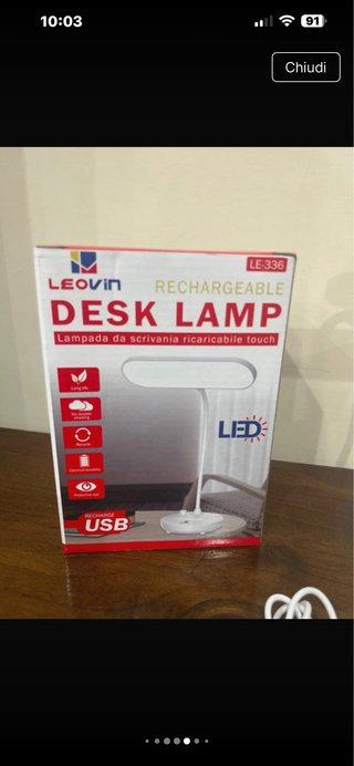 Lampada da scrivania LED LEOVIN ricaricabile