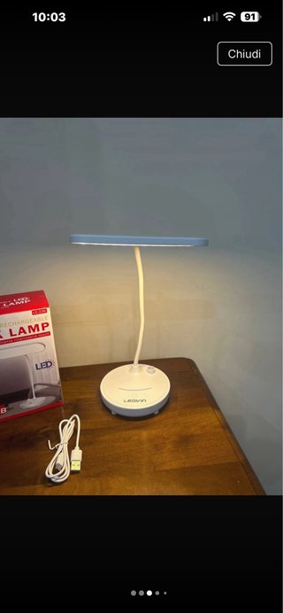 Lampada da scrivania LED LEOVIN ricaricabile
