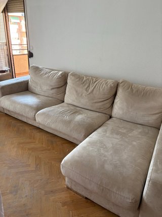 Sofá chaise longue 3 plazas beige