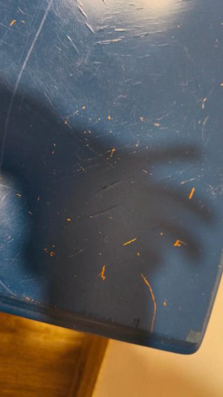 Mesa de centro azul de madera