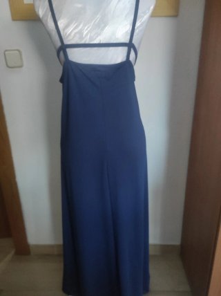 Vestido largo elástico azul