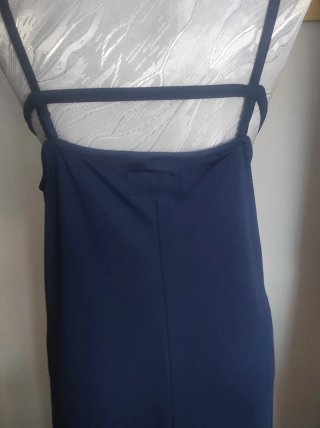 Vestido largo elástico azul