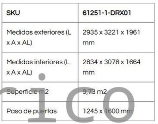 Caseta Metálica Eco Javea 302x322x196 cm - Duramax