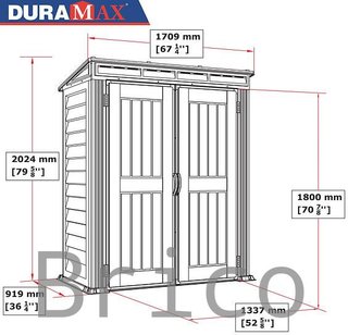 Caseta PVC Yardmate Pent Plus 91x170x202 cm - Duramax