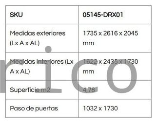 Caseta Metálica Top Artemisa 173x261x204 cm - Duramax