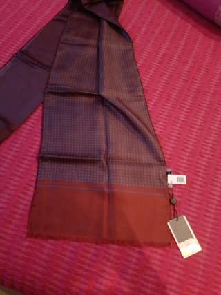Bufanda de seda hombre morada y roja