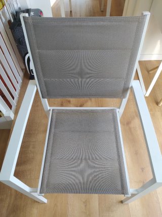 Sillas de exterior aluminio blanco y gris