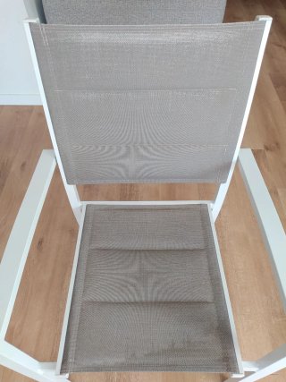 Sillas de exterior aluminio blanco y gris