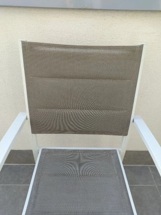 Sillas de exterior aluminio blanco y gris