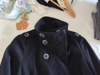 Abrigo Mango Negro Talla M