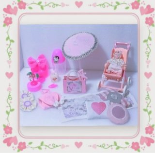 LOTE - Cochecito Silla Paseo Muñecos + Accesorios