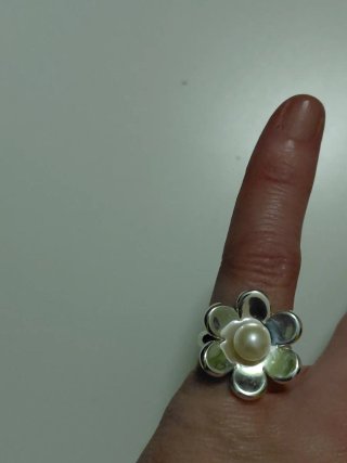 Anillo Tous Flor Perla Plata