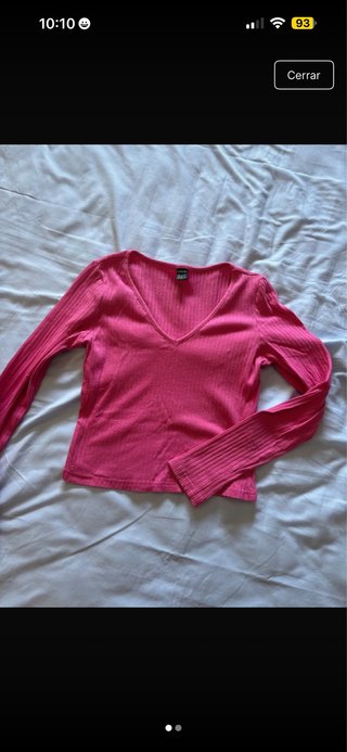 Camiseta rosa manga larga
