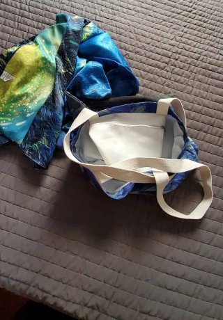 Borsa con stampa astratta con pareo