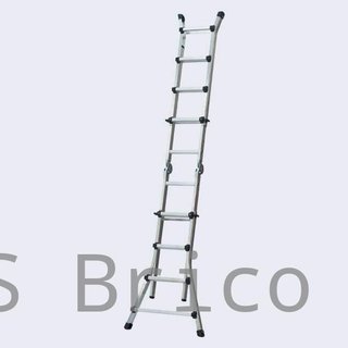 Escalera Telescópica Articulada Aluminio 3+3 Pestaña