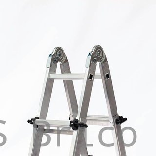 Escalera Telescópica Articulada Aluminio 3+3 Pestaña