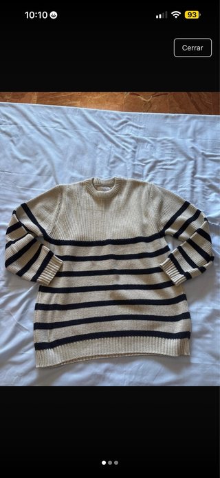 Jersey lana Zara rayas beige y negro
