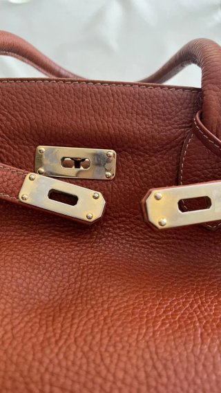 Bolso Piel Marrón Tipo Hermes