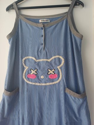 Pijama Luna Talla L Rayas Azul Blanco