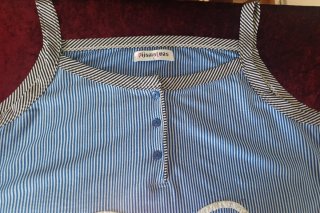 Pijama Luna Talla L Rayas Azul Blanco