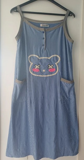 Pijama Luna Talla L Rayas Azul Blanco