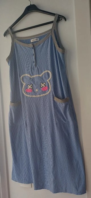 Pijama Luna Talla L Rayas Azul Blanco