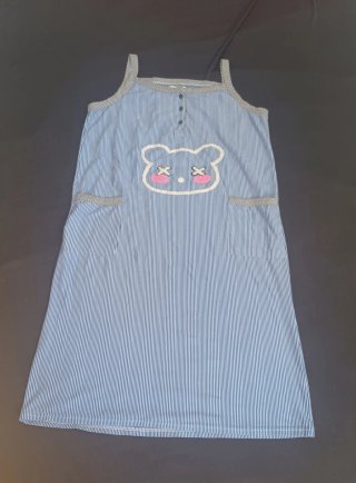 Pijama Luna Talla L Rayas Azul Blanco