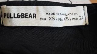 Pull&Bear Top Negro Manga Larga