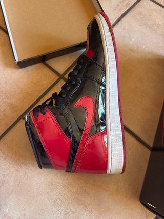 Jordan 1 Patent Pelle Nera Rossa