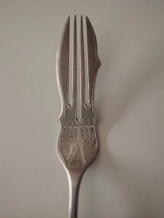 Cubiertos antiguos plata para pescado