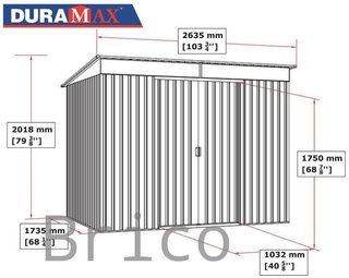 Caseta Metálica Top Shed Pent Roof Antracita 173x263x201 cm - Duramax