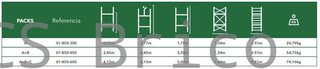 Andamio Modular Aluminio - 4,45 Metros - Pack A+B