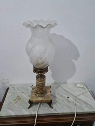 2 Lámparas Vintage Mármol y Metal