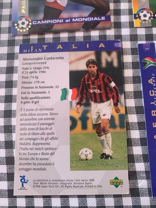 Lotto 10 carte Upper Deck 98 Campioni al Mondiale