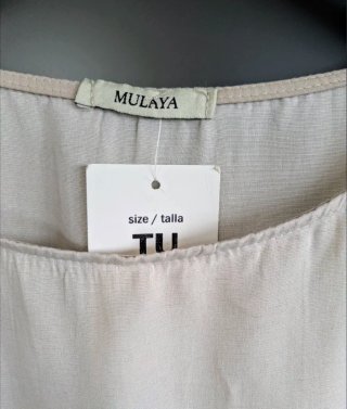 Blusa Beige de Mulaya con Volantes Talla Única