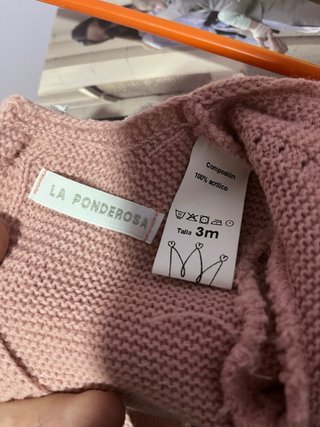 Conjunto bebé rosa punto floral