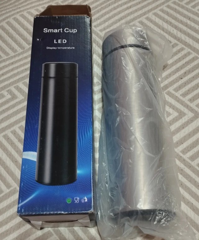 E_Lote 2 Botellas Termo 500ml lector LED Temperatu