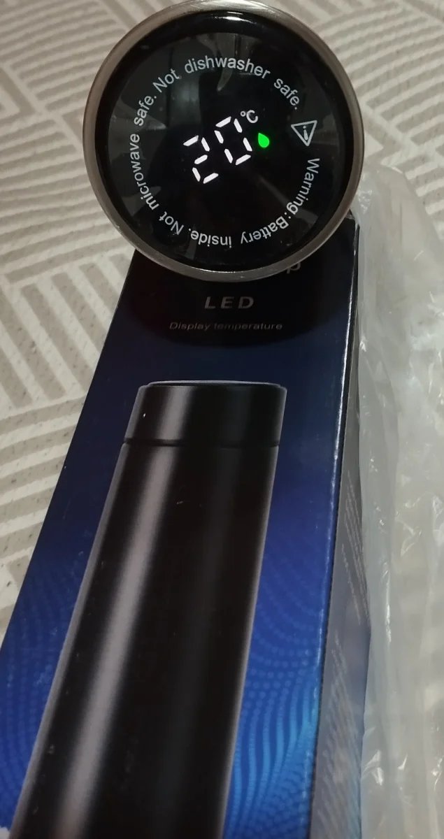 E_Lote 2 Botellas Termo 500ml lector LED Temperatu
