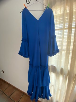 Traje de flamenca elástico azul