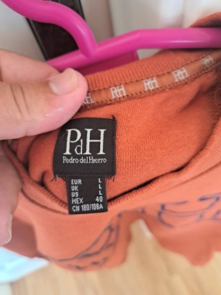 Sudadera Pedro del Hierro Logo Talla L Naranja