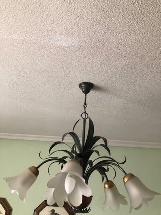 Lámpara de techo floral metal y cristal