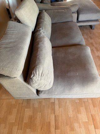 Divano modulare chaise longue beige/grigio