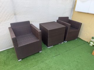 Conjunto ratán 2 sillones y mesa