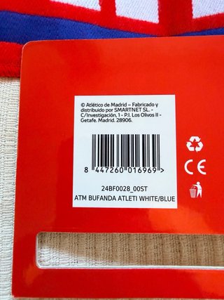 Bufanda Oficial Atlético de Madrid 2026