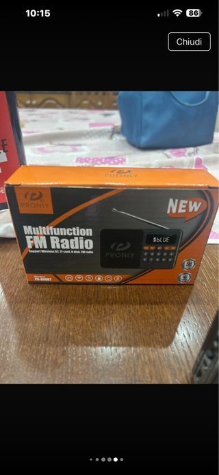 Mini Radio PRONLY FM Bluetooth Nera