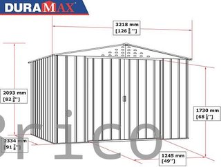 Caseta Metálica Top Hércules 233x321x209 cm - Duramax