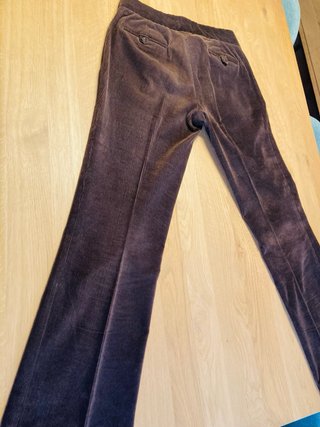 Pantalón pana marrón recto