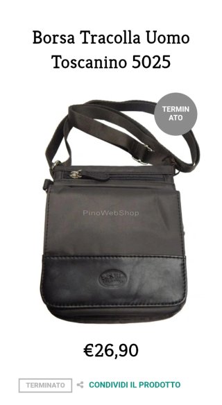 Borsa italiana a tracolla TOSCANINO 5025 nera,