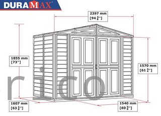 Caseta PVC Duramate III 160x239x185 cm - Duramax