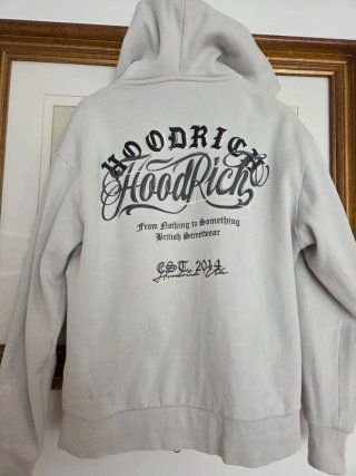 Sudadera Hoodrich Blanca con Cremallera